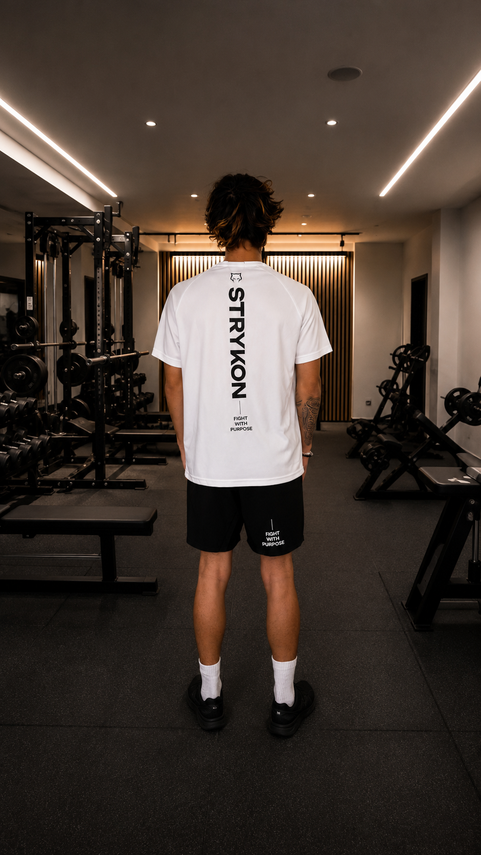 T-SHIRT STRYKON FIGHT WITH PURPOSE BLANC