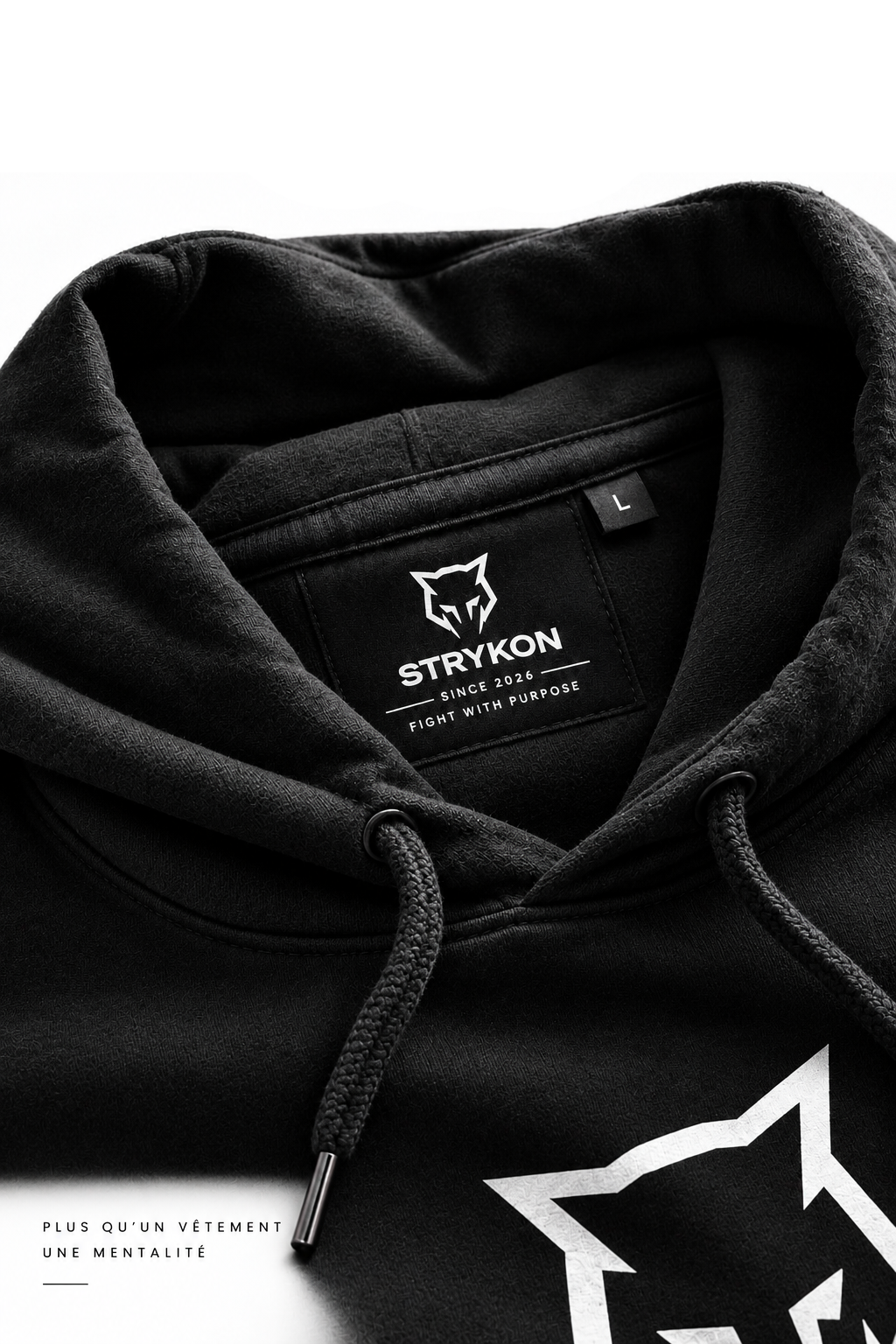 sweatshirt à capuche strykon noir vue du col