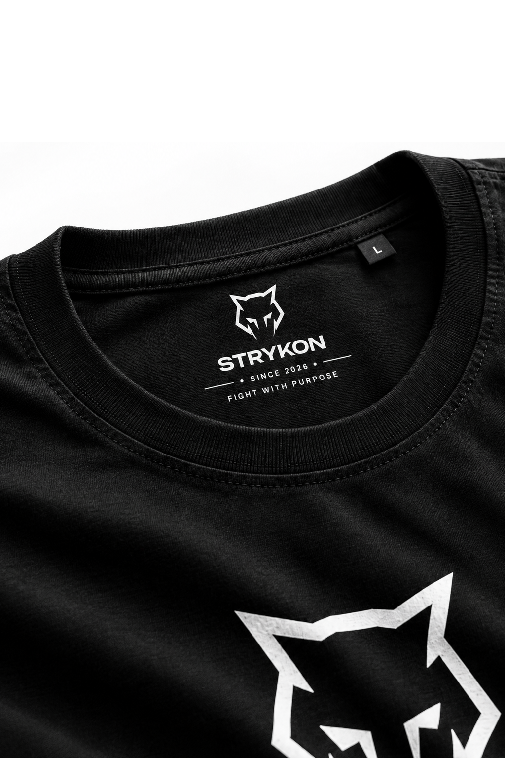 T-shirt strykon noir gros logo vue du col